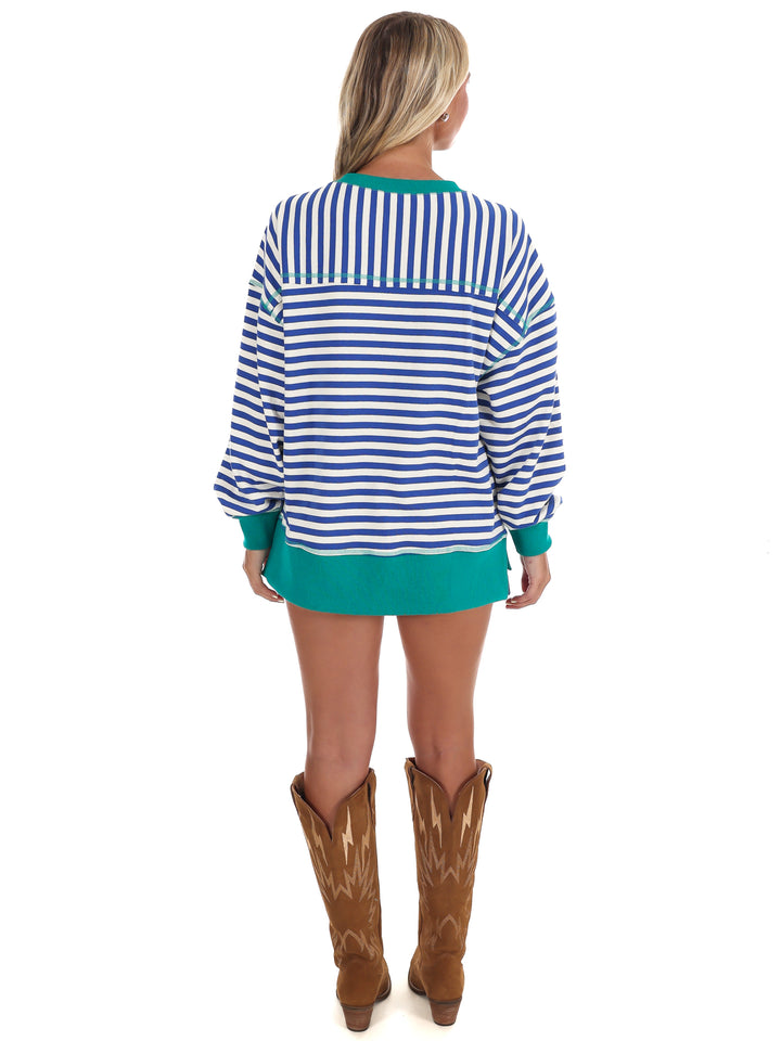Comfy Casual Oversized Stripe Top