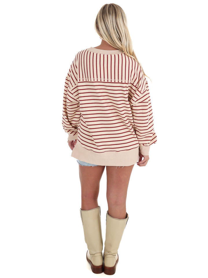 Comfy Casual Oversized Stripe Top