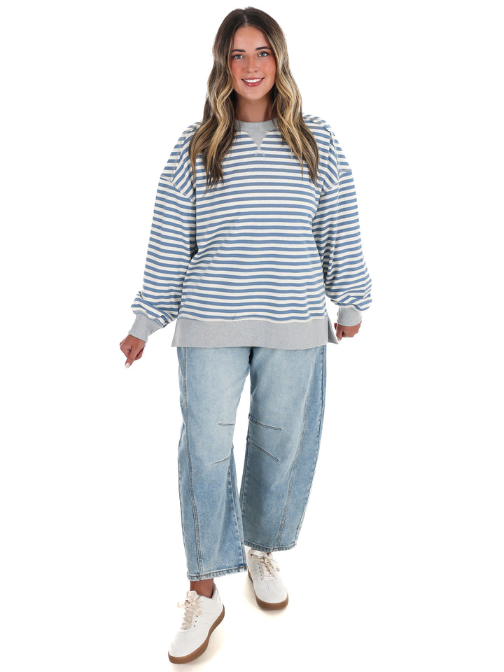 Comfy Casual Oversized Stripe Top