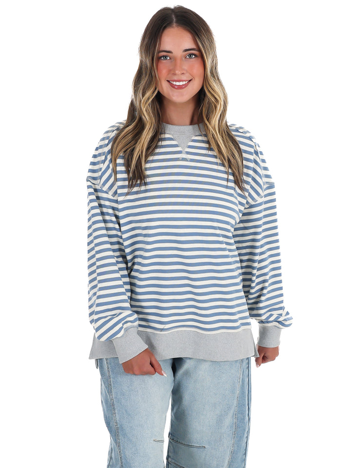 Comfy Casual Oversized Stripe Top