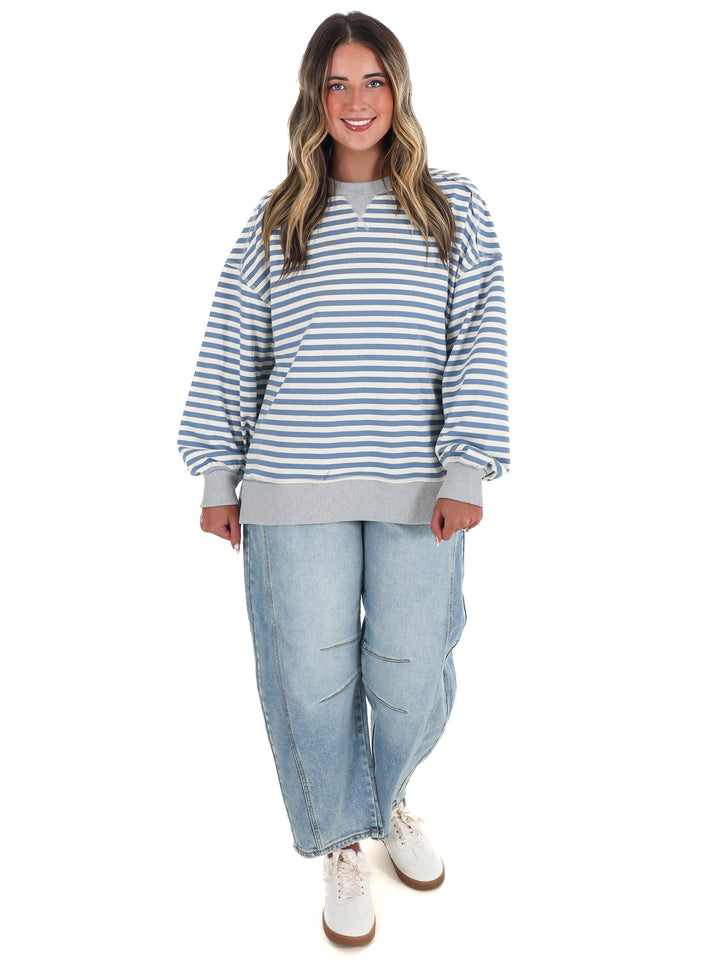 Comfy Casual Oversized Stripe Top