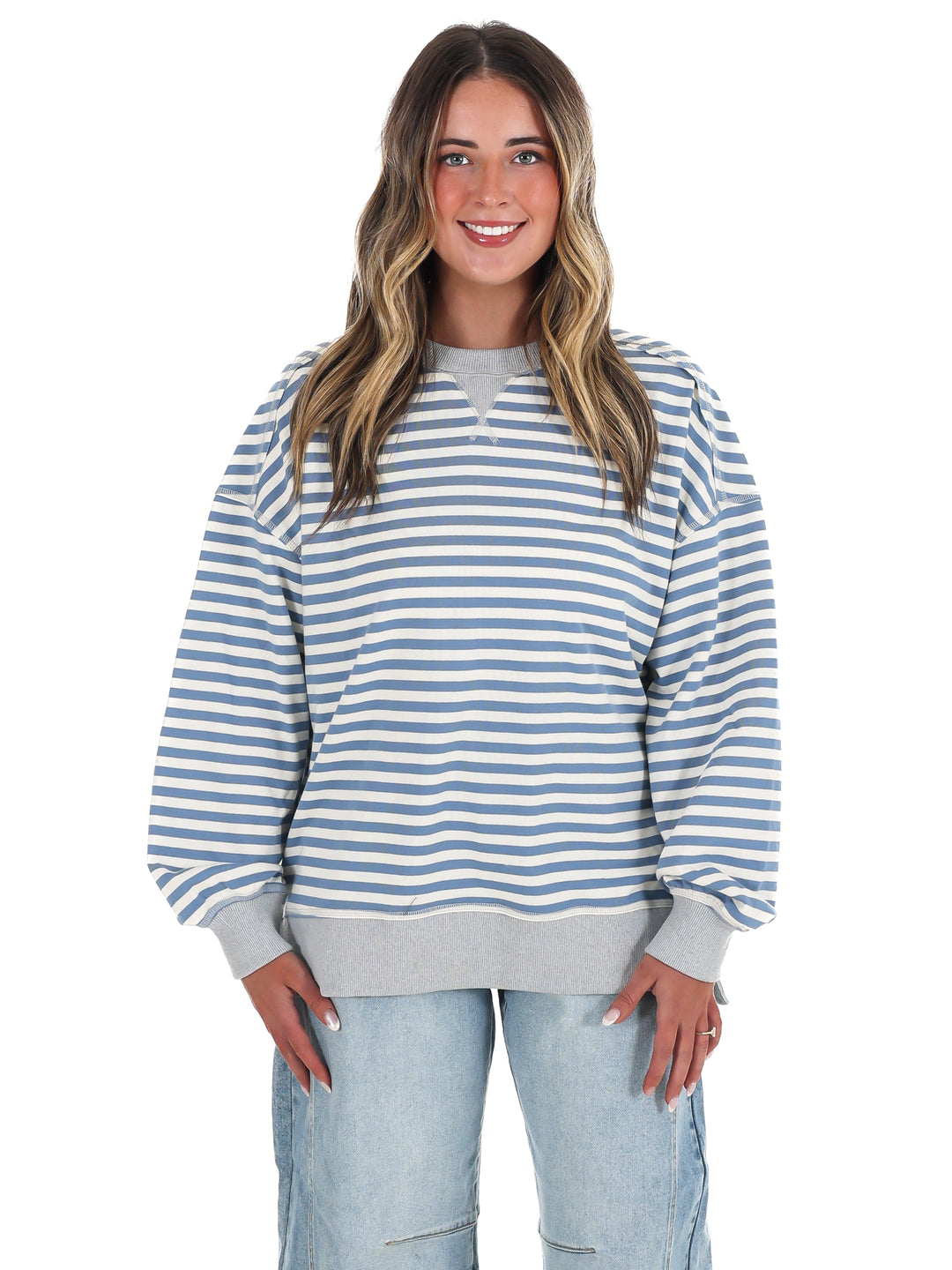 Comfy Casual Oversized Stripe Top