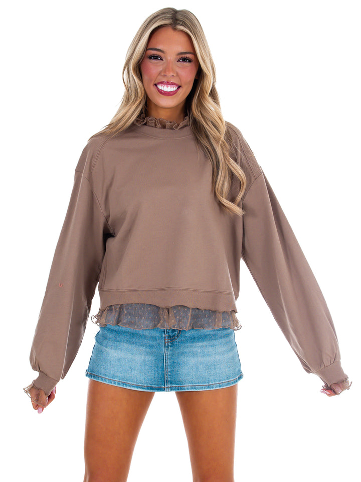 A Little Something Lace Layered Sweatshirt