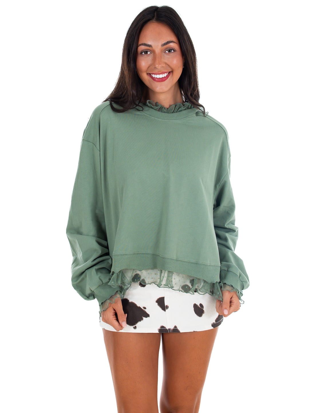 A Little Something Lace Layered Sweatshirt