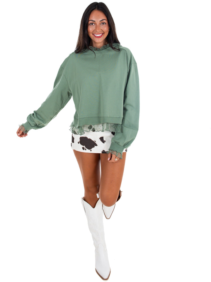 A Little Something Lace Layered Sweatshirt