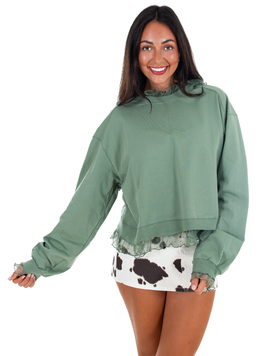 A Little Something Lace Layered Sweatshirt