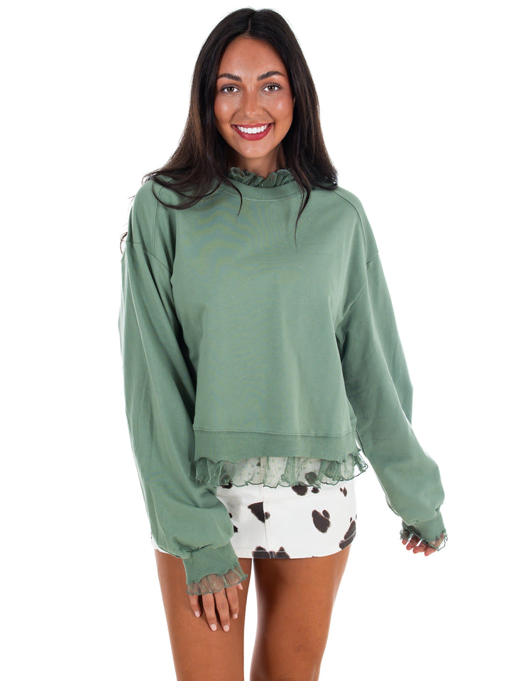 A Little Something Lace Layered Sweatshirt