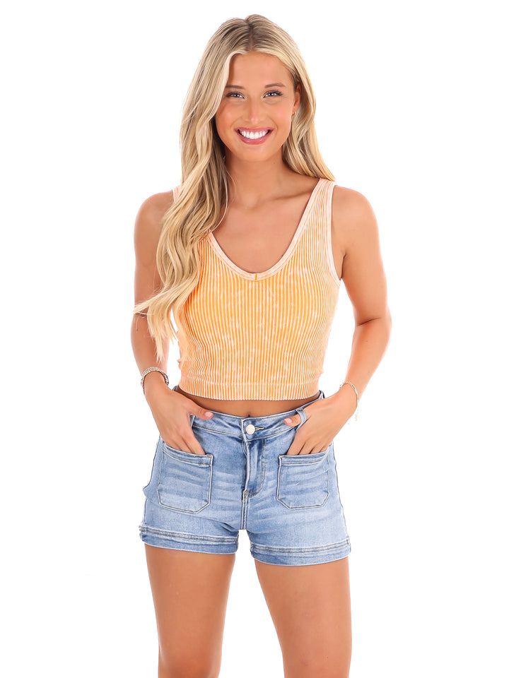 Love of Mine V-Neck Crop Top