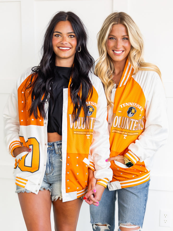 Tennessee Volunteers Mixed Media Throwback Varsity Bomber Jacket