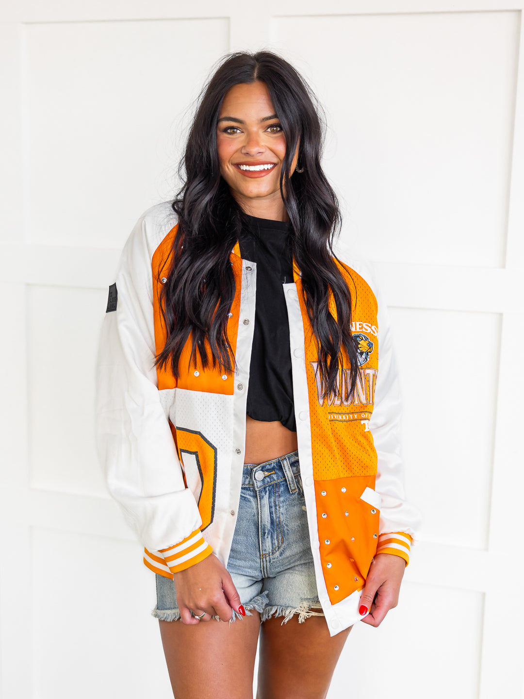 Tennessee Volunteers Mixed Media Throwback Varsity Bomber Jacket