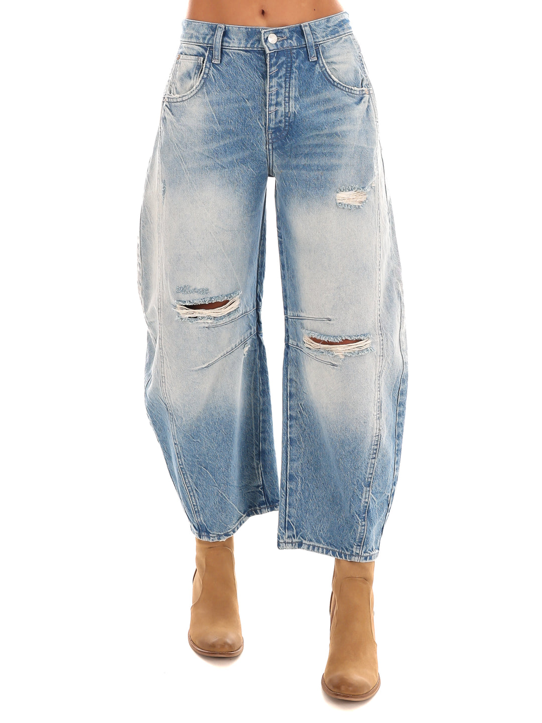 Free People Good Luck Mid Rise Barrel Jeans