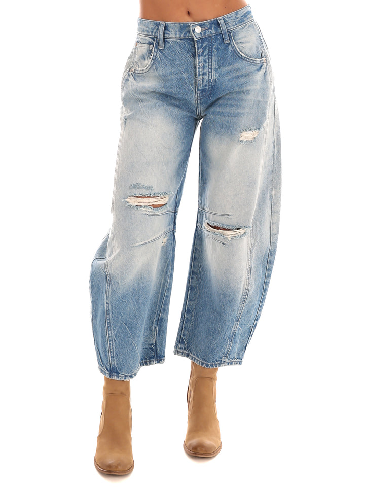 Free People Good Luck Mid Rise Barrel Jeans