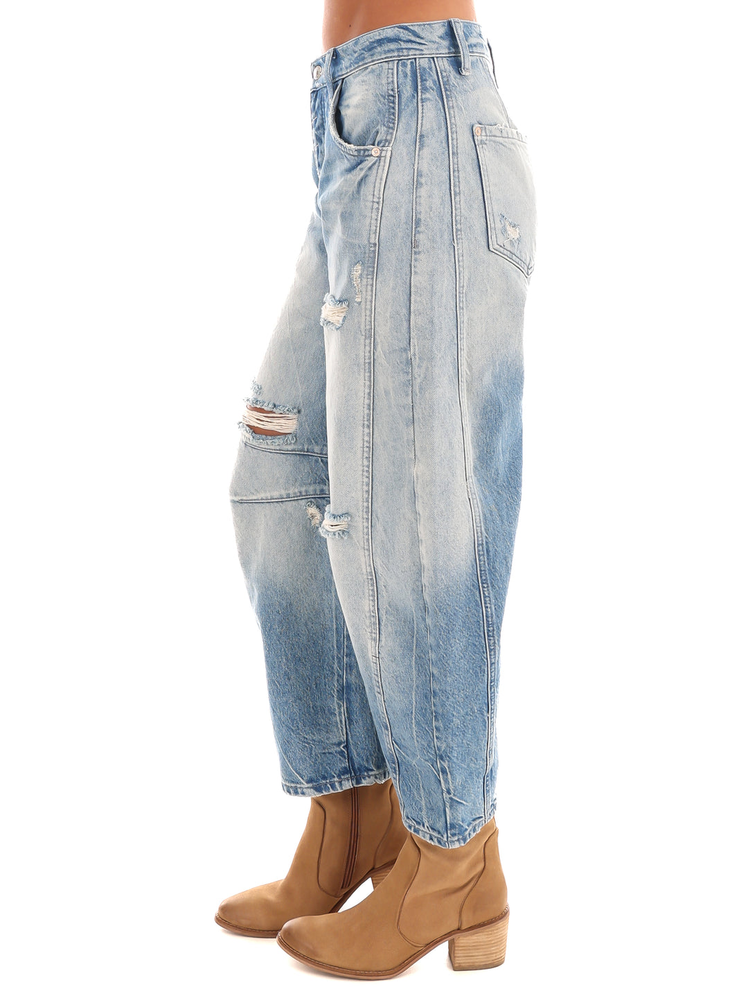 Free People Good Luck Mid Rise Barrel Jeans