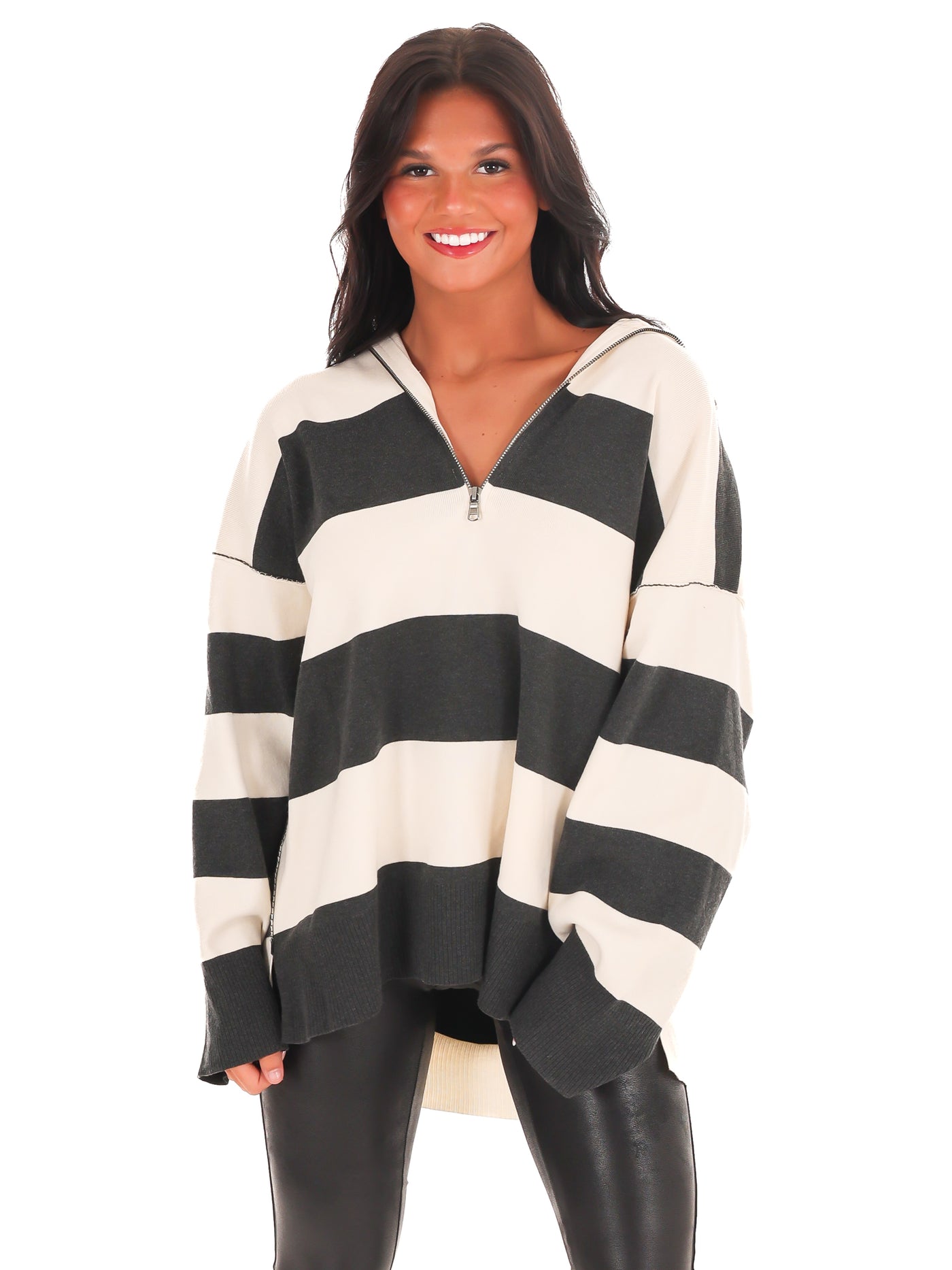 Free People Coastal Stripe Pullover