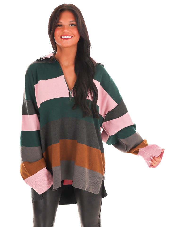 Free People Coastal Stripe Pullover