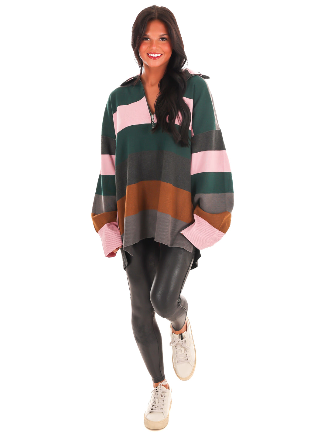 Free People Coastal Stripe Pullover