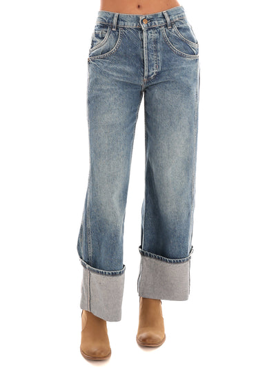 Free People Final Countdown Cuffed Mid Rise Jeans