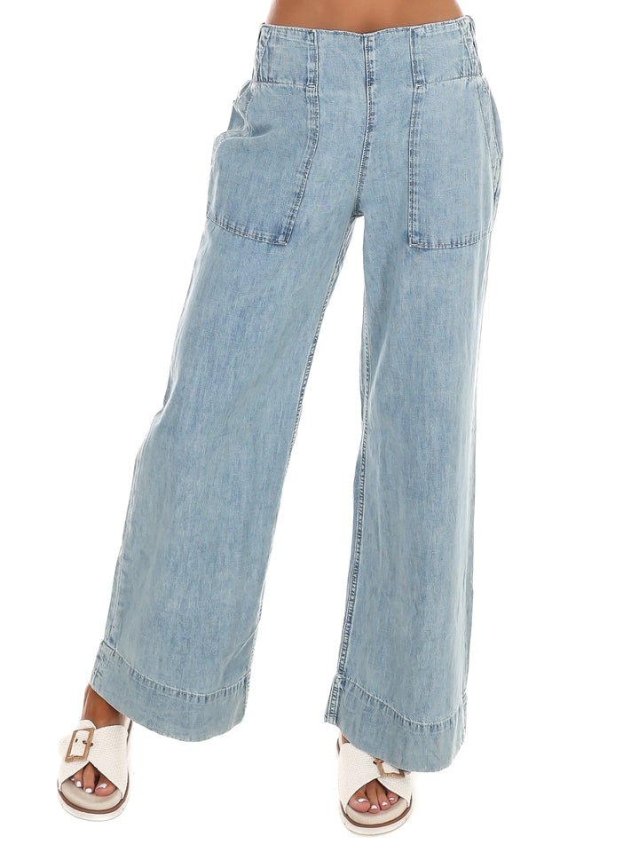 Free People Breezy Denim Pull On Pants