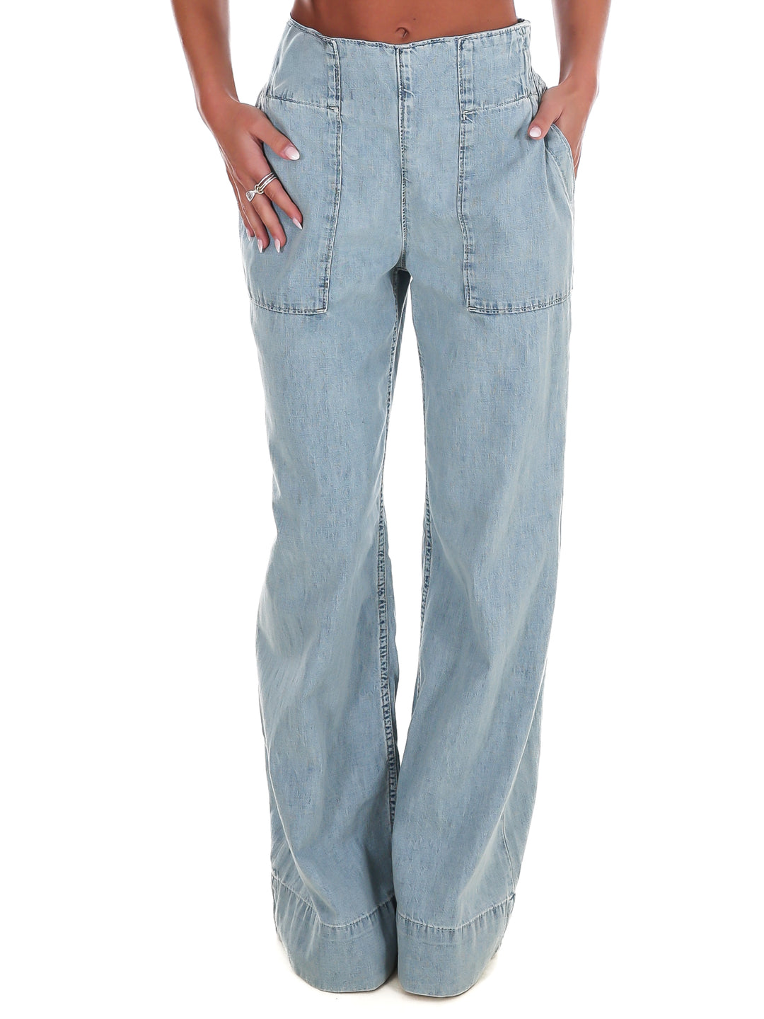 Free People Breezy Denim Pull On Pants