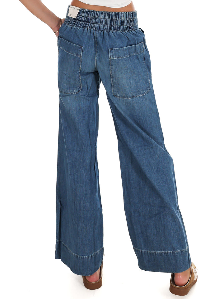 Free People Breezy Denim Pull On Pants
