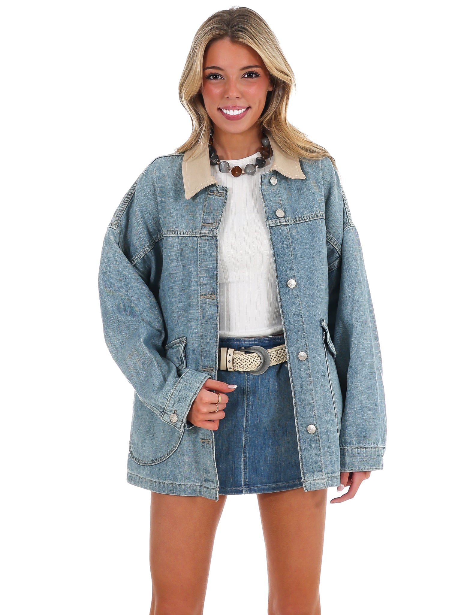 Free People Lemon Denim Jacket – Josie's Boutique