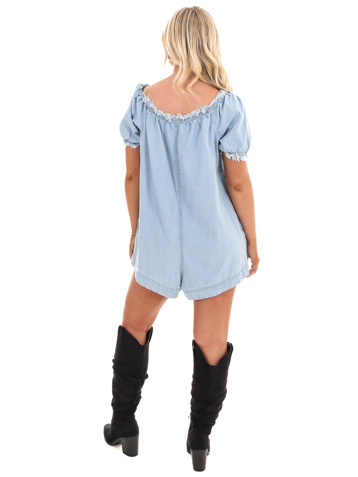 Free People Daisy Denim Babydoll Romper