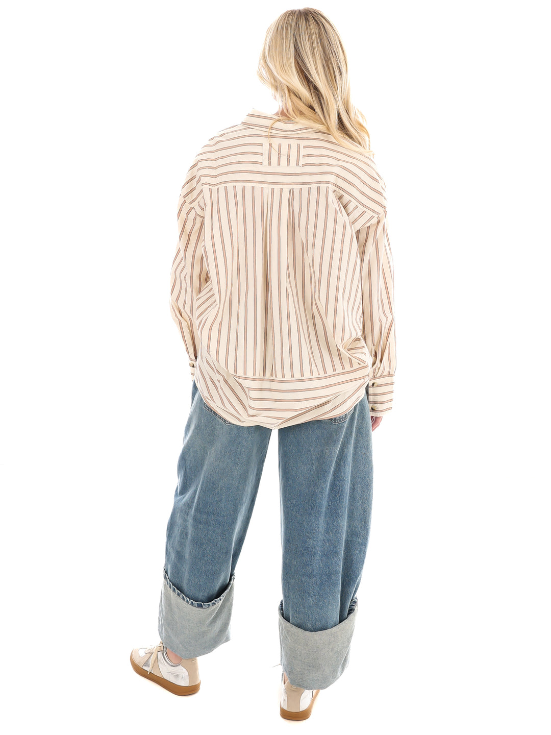 Free People Striped Varsity Vibes Shirt