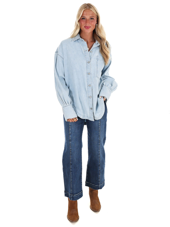 Free People Ashley Denim Shirt