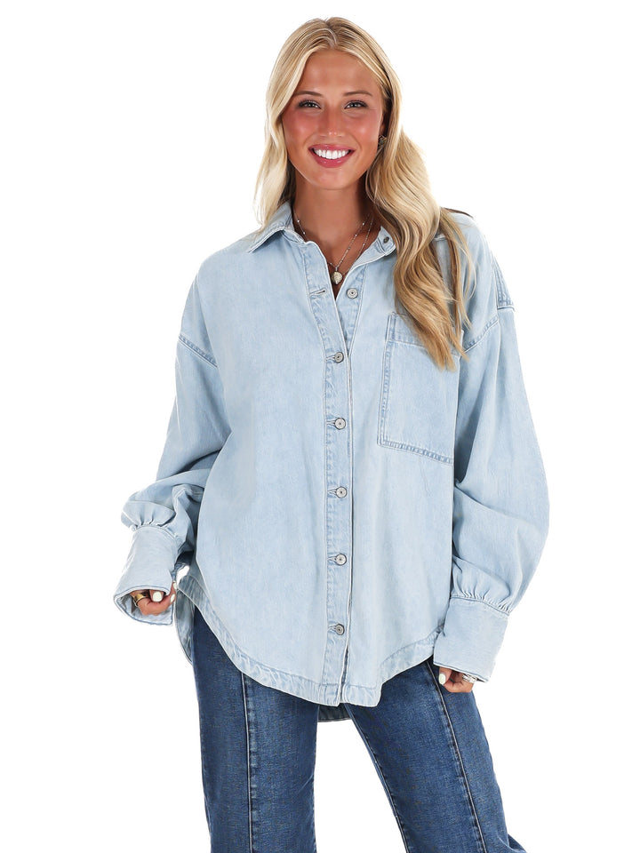 Free People Ashley Denim Shirt