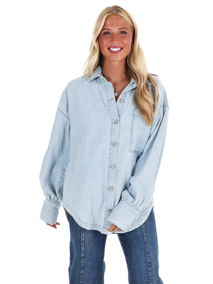Free People Ashley Denim Shirt