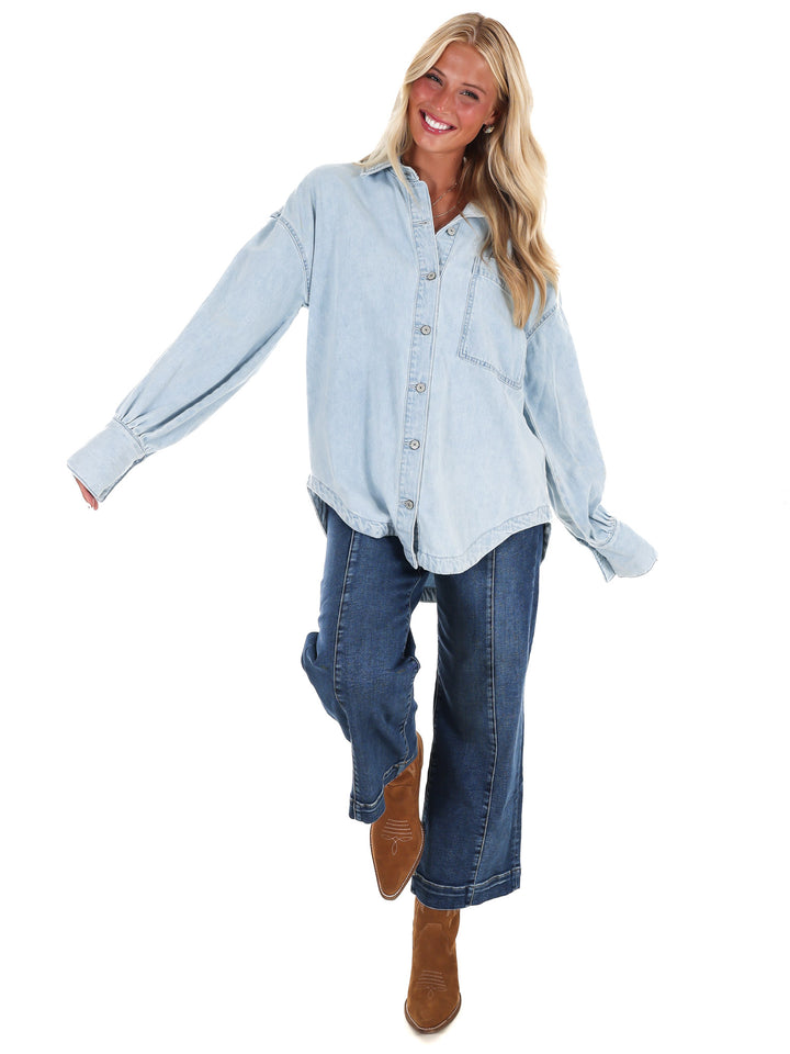 Free People Ashley Denim Shirt