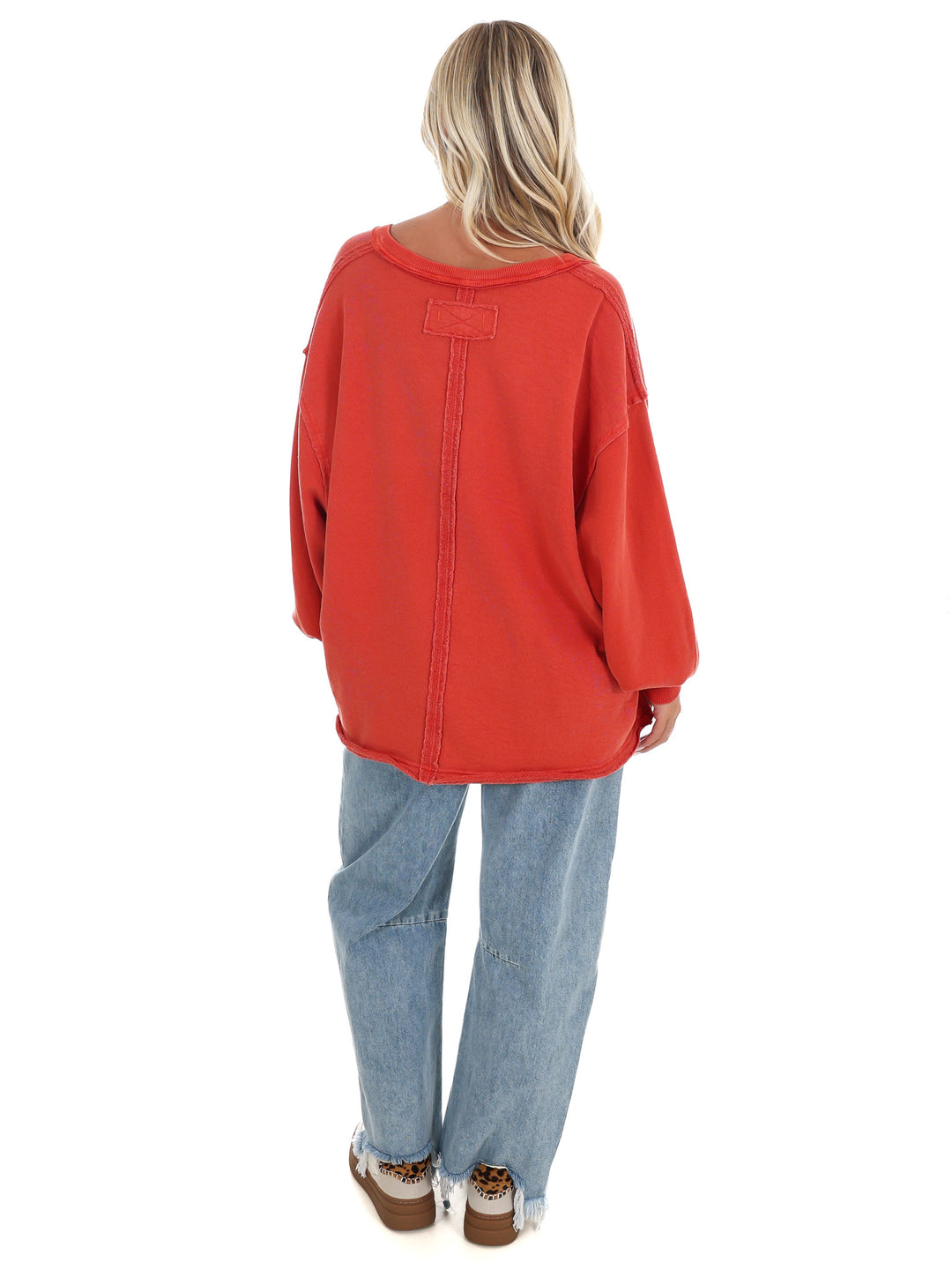 Free People Venice V-Neck Graphic Sweatshirt