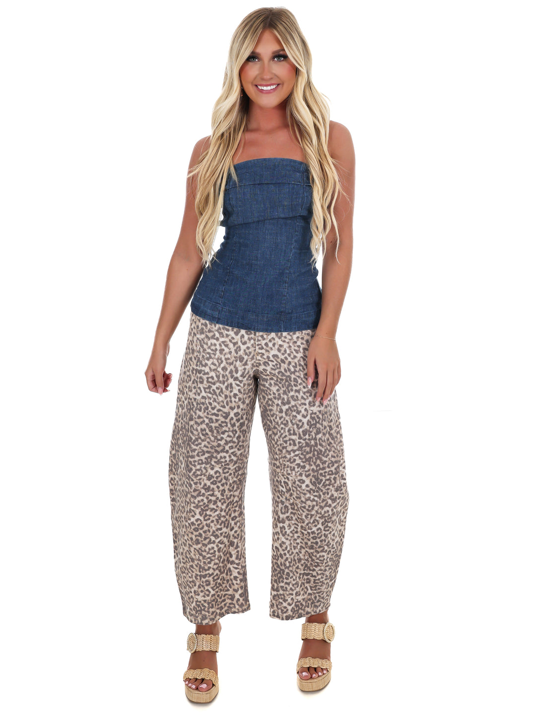 Free People Lora Denim Tube Top