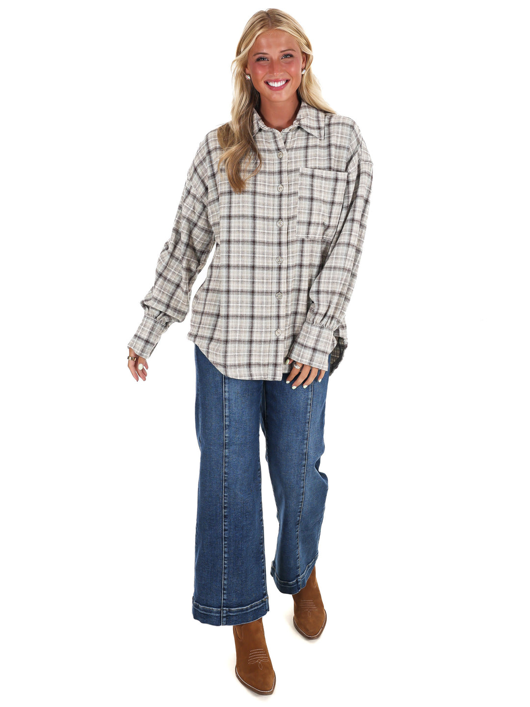 Free People Ashley Plaid Shirt