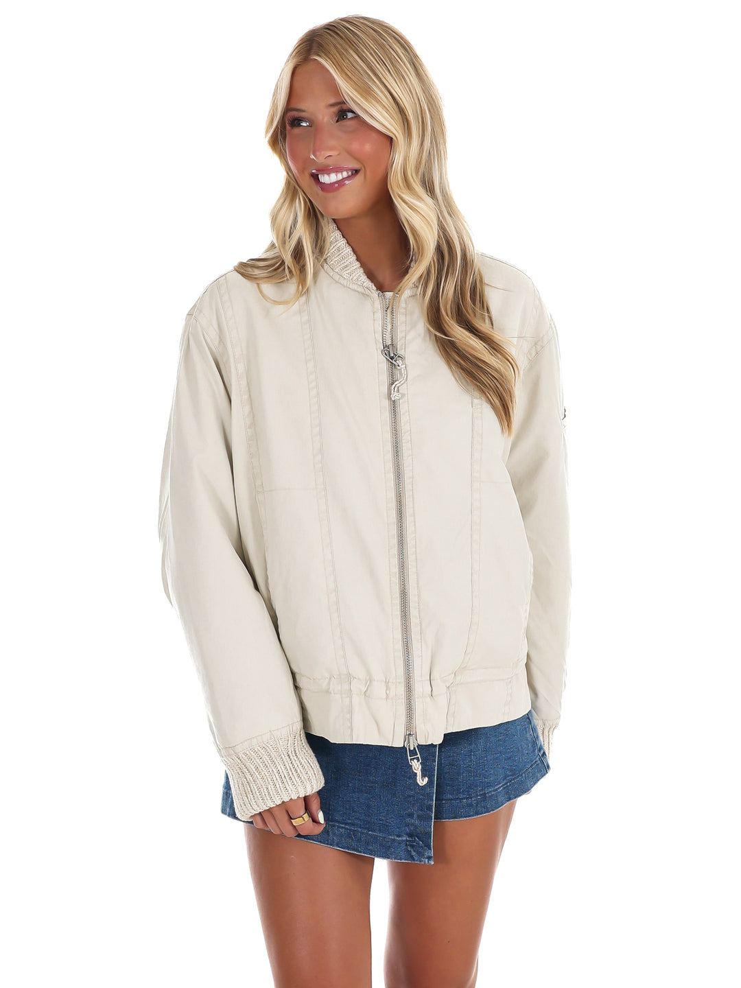 Free People Jax Washed Bomber Jacket