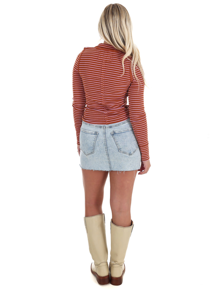 Free People Lake Henley Stripe Top