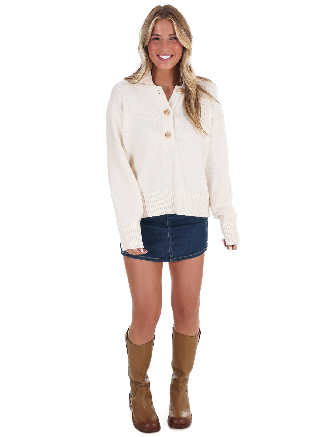 Free People Trading Up Polo Sweater