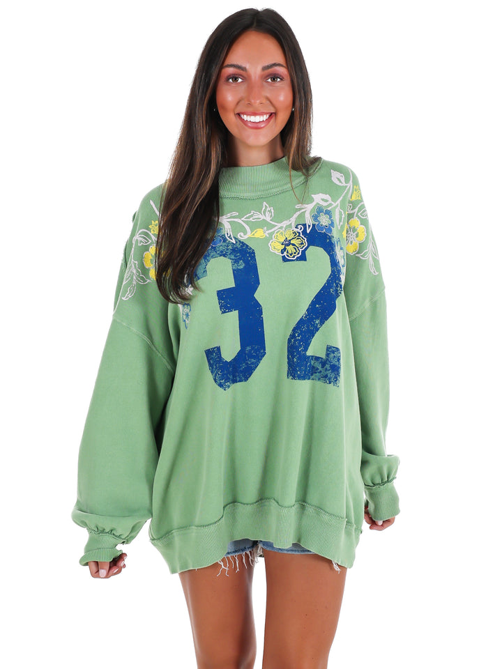 Free People Palm Spring Turtle Graphic Pullover