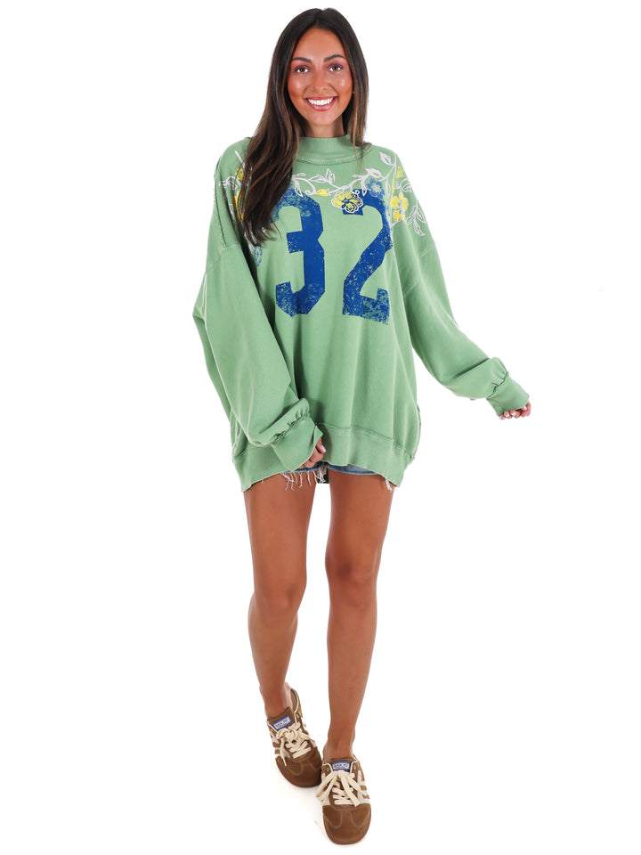 Free People Palm Spring Turtle Graphic Pullover