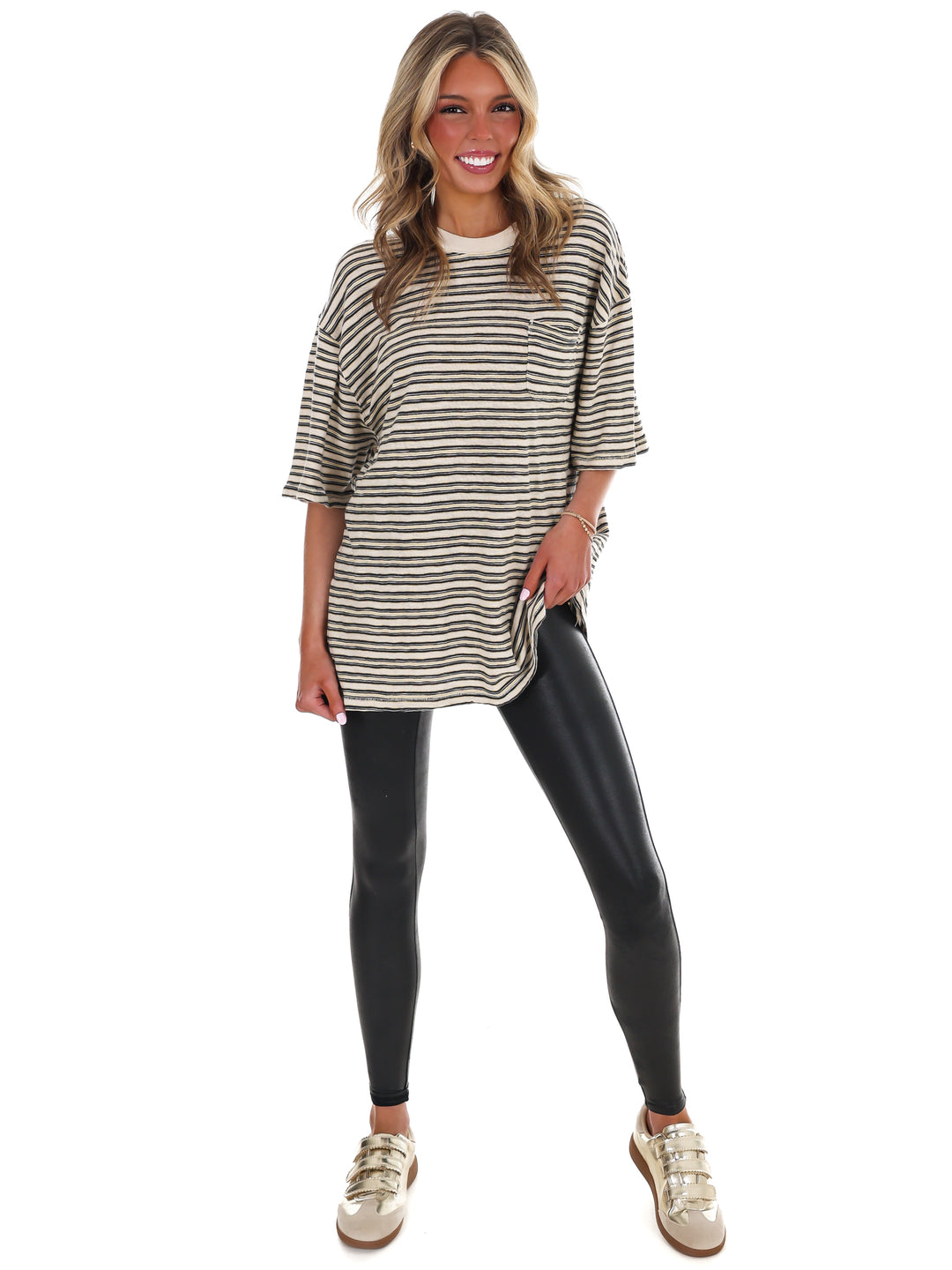 Free People All Love Stripe Pocket Tee