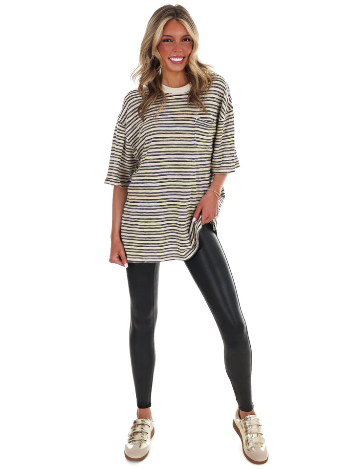 Free People All Love Stripe Pocket Tee