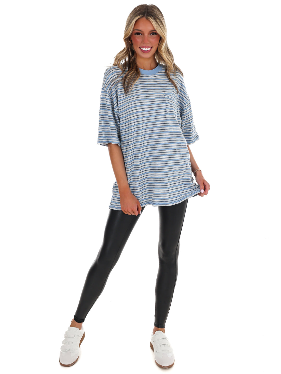Free People All Love Stripe Pocket Tee