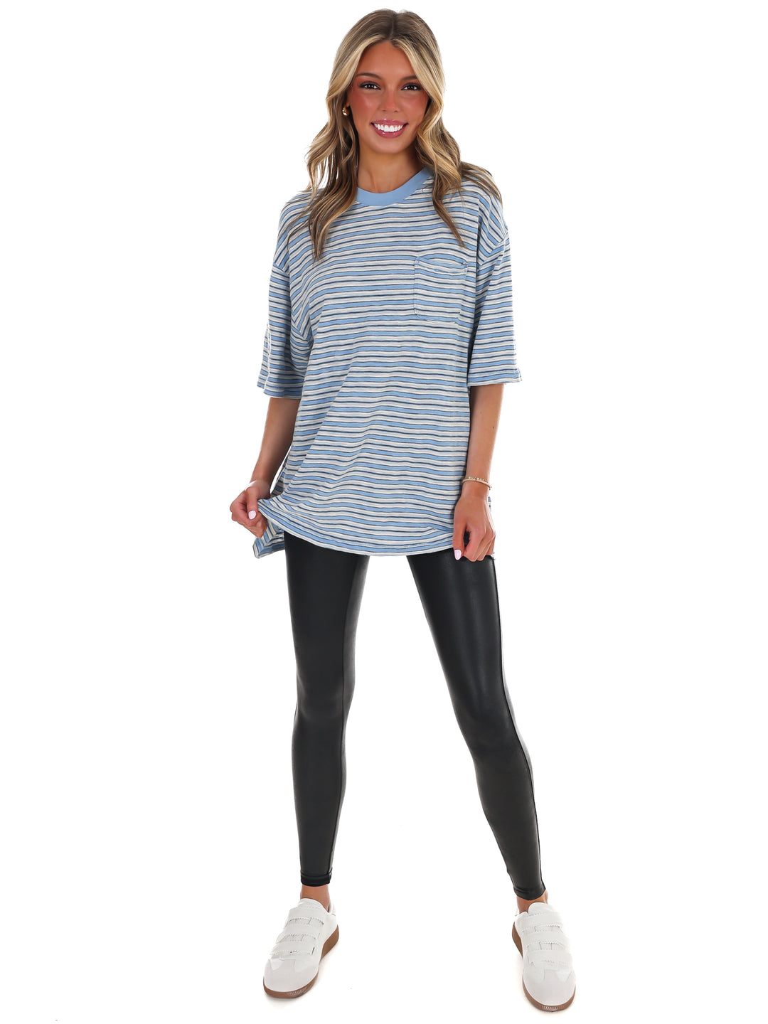 Free People All Love Stripe Pocket Tee