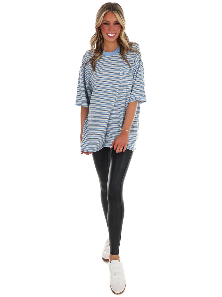 Free People All Love Stripe Pocket Tee