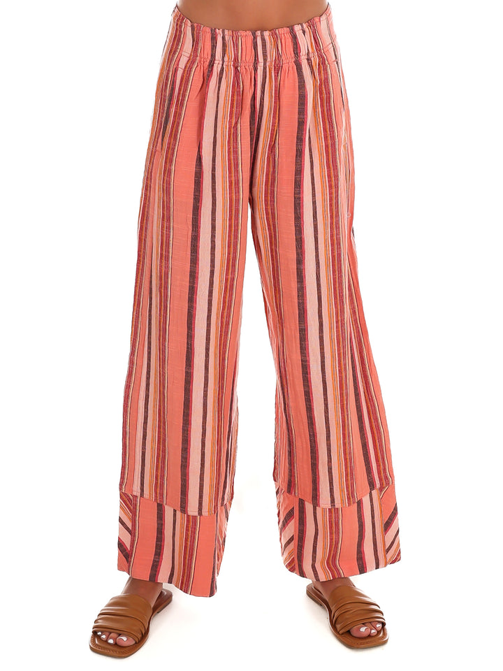 Free People Days End Solar Linen Stripe Pants