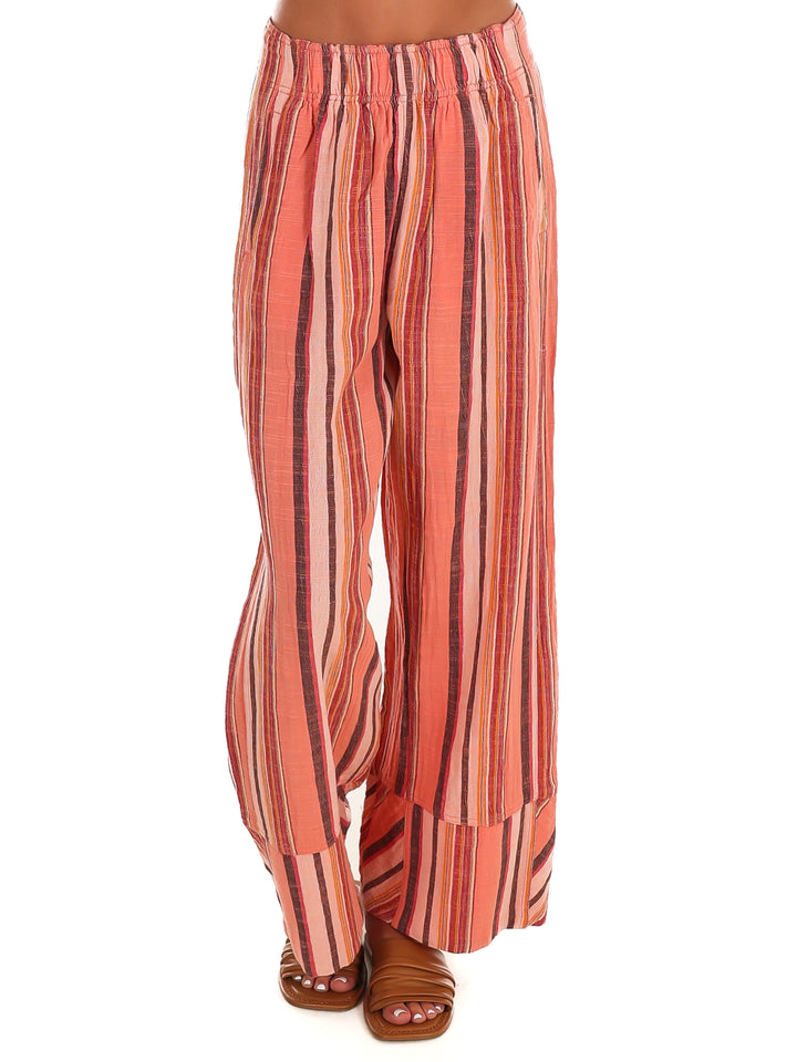 Free People Days End Solar Linen Stripe Pants