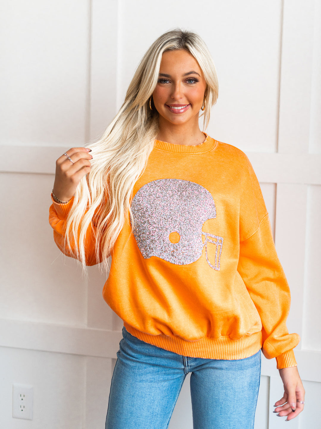 Rhinestone Helmet Sweatshirt