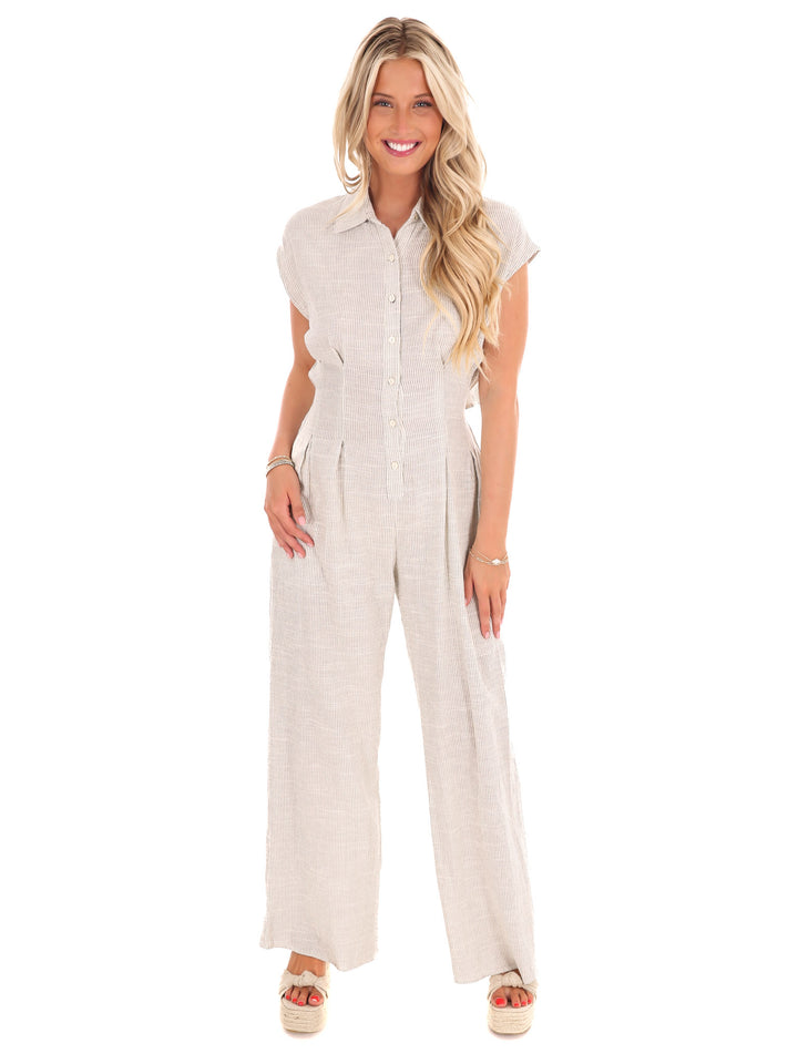 Big Feelings Linen Stripe Jumpsuit