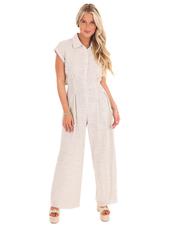 Big Feelings Linen Stripe Jumpsuit