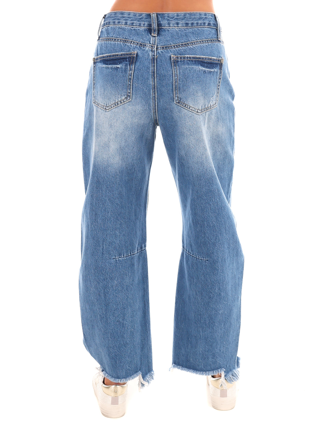 Urban Rebel High Rise Distressed Barrel Jeans